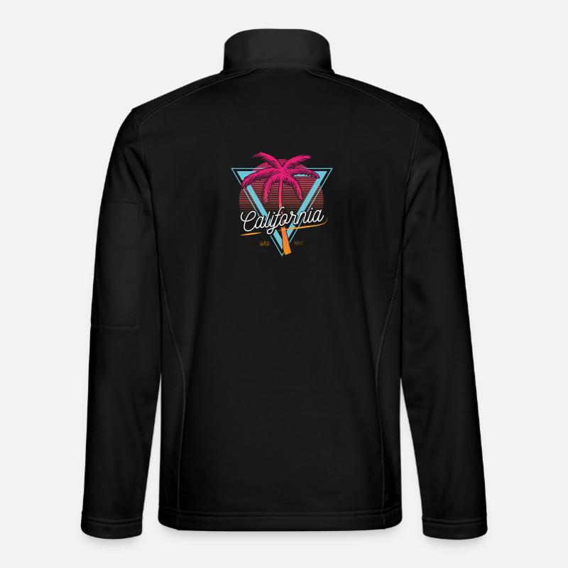 California Palm Trees Retro Neon Unisex Softshell Jacket