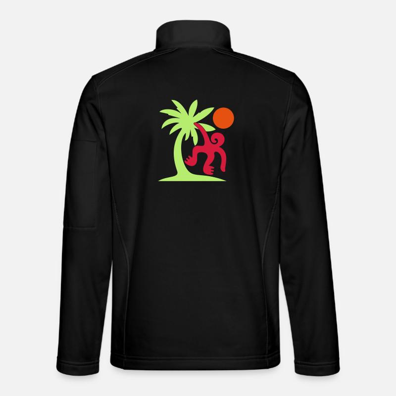 Affe Palme Sonne - Unisex Softshelljacke - Schwarz