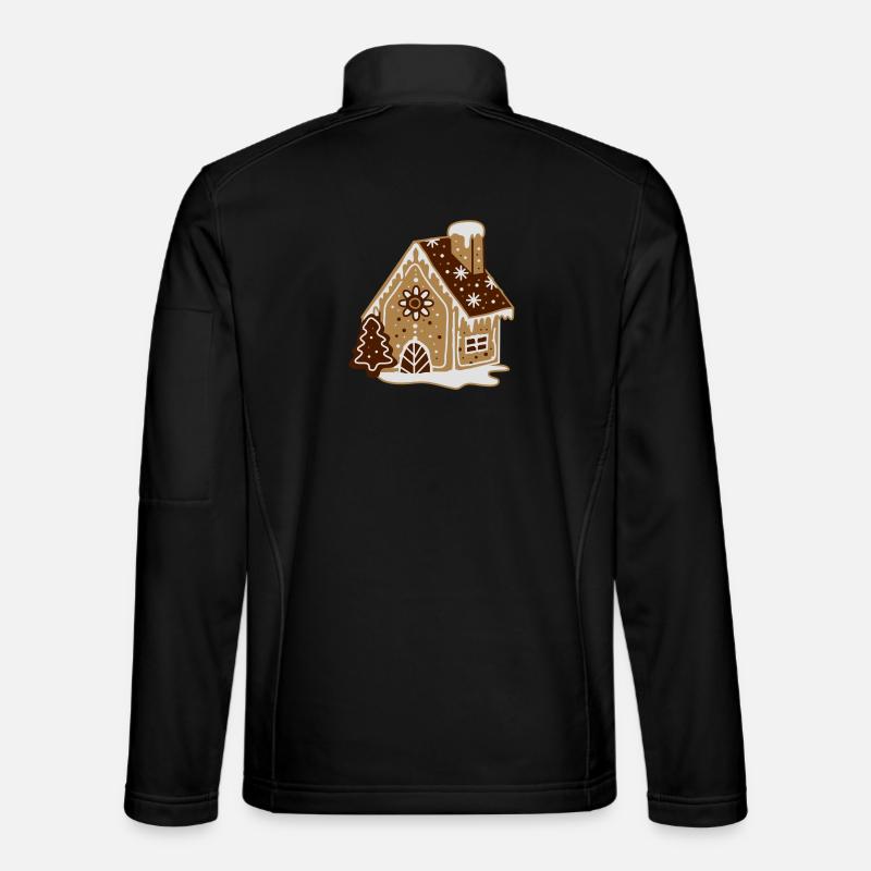 A gingerbread house, gingerbread and frosting - Unisex Softshell Jacket - black