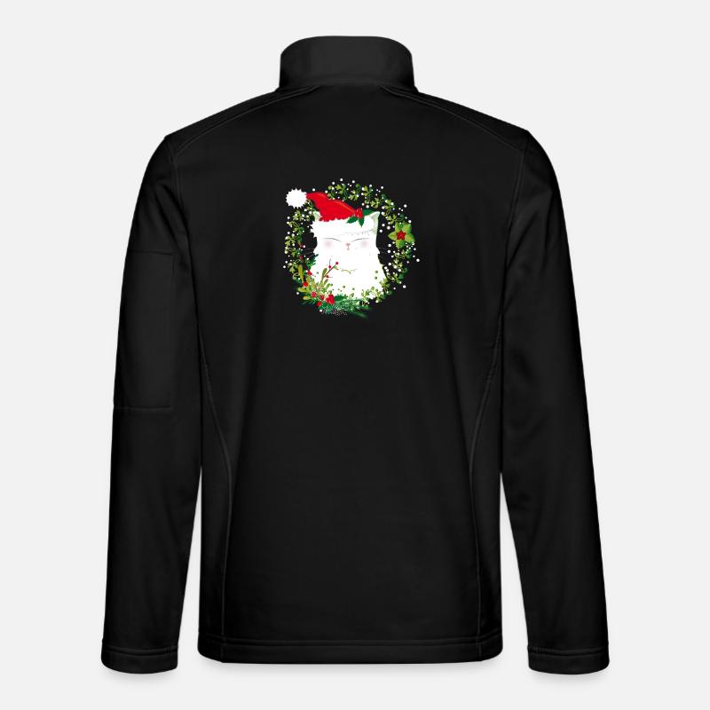 Chat de noel Veste en tissu softshell Unisexe