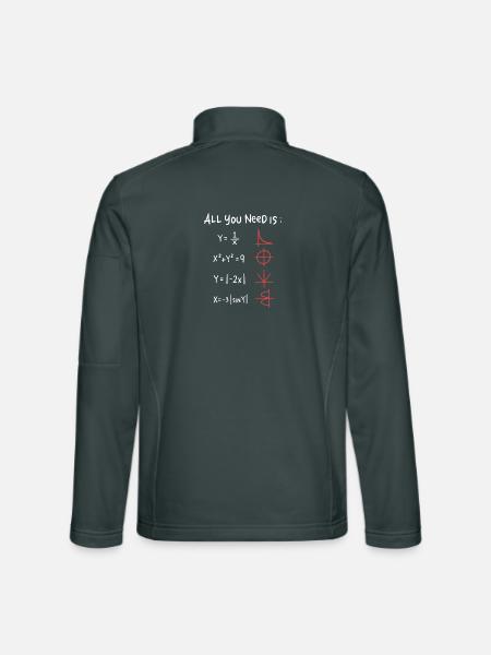 Tout ce dont tu as besoin, c’est de mathématiques néon - Veste en tissu softshell Unisexe - gris foncé - Dos