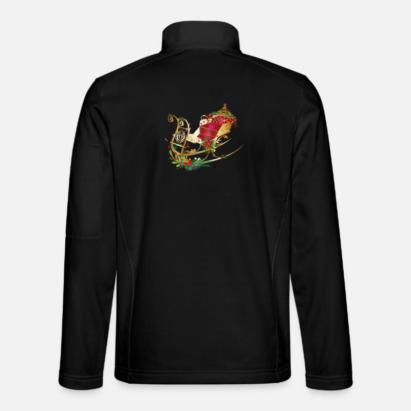 Pferdeschlitten weihnachtlich geschmückt - Unisex Softshelljacke - Schwarz