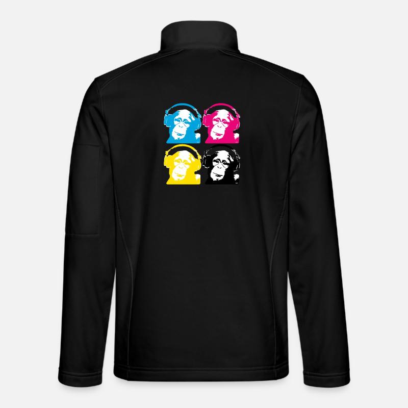 4 dj monkeys - Unisex Softshell Jacket - black