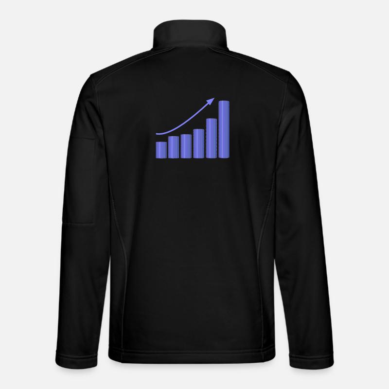 Wachstumsdiagramm mit dynamischer Steigung - Unisex Softshelljacke - Schwarz
