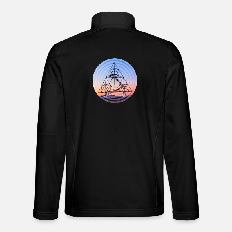 Tetrahedron circles - Unisex Softshell Jacket - black
