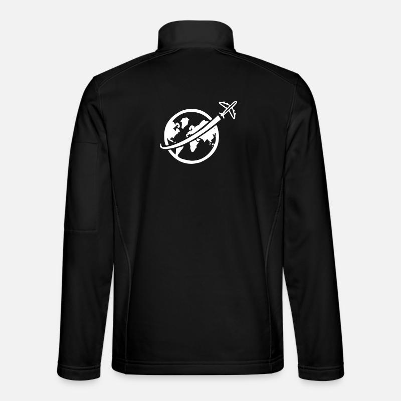 Avion avec globe-globe - Veste en tissu softshell Unisexe - noir