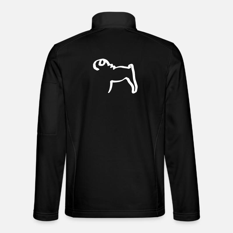 Line Pug - Unisex Softshell Jacket - black