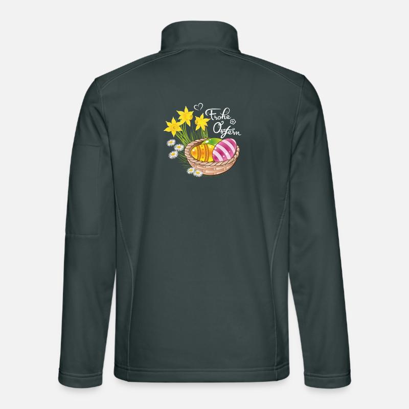 Joyeuses Pâques Panier de Pâques Oeufs de Pâques Oeufs de Pâques Veste en tissu softshell Unisexe