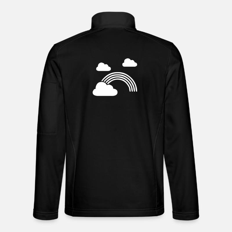 Regenbogen mit Wolken - Unisex Softshelljacke - Schwarz