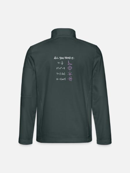 All You Need Ist Mathegrafik - Unisex Softshelljacke - Dunkelgrau - Hinten