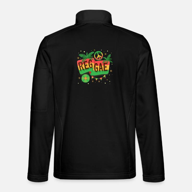 Reggae Flag Rainbow Vibe - Unisex Softshell Jacket - black