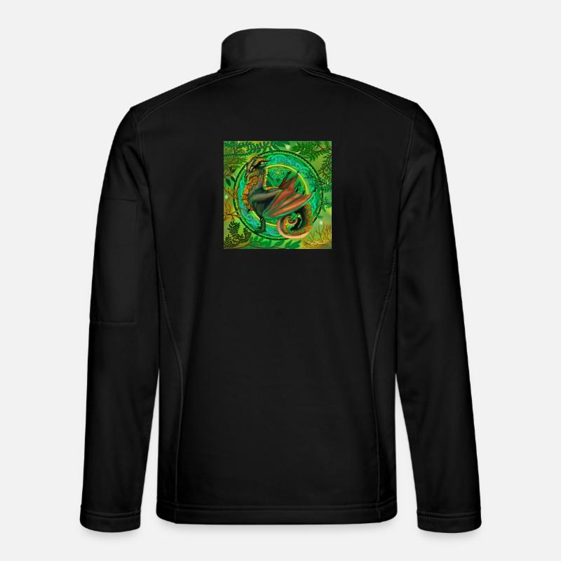 Forest Green Dragon - Unisex Softshell Jacket - black