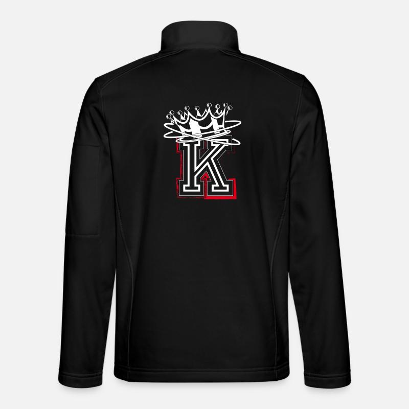 Letter K with crown - Unisex Softshell Jacket - black