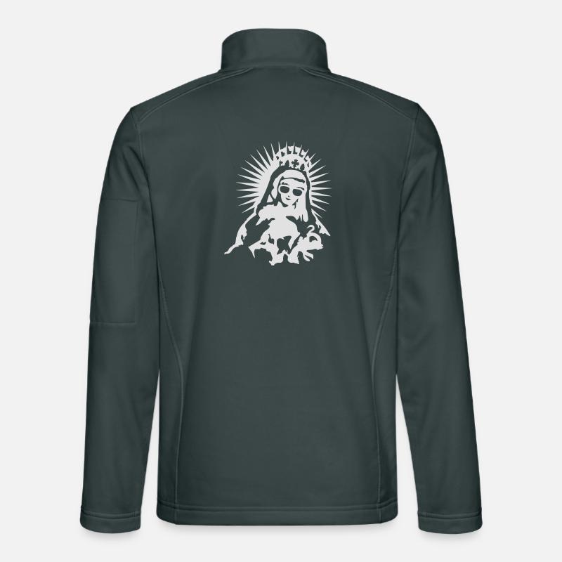 Virgin Mary with a pair of sunglasses Unisex Softshell Jacket