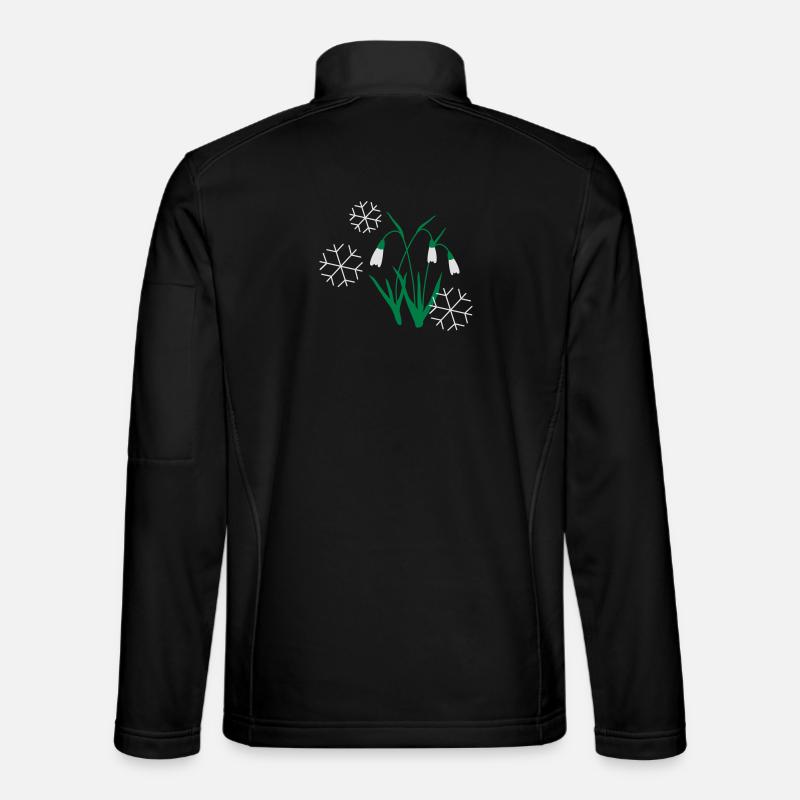 schneegloeckchen blume schnee winter - Unisex Softshelljacke - Schwarz