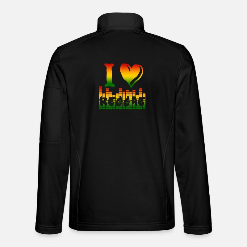 I Love Reggae Regenbogen - Unisex Softshelljacke - Schwarz