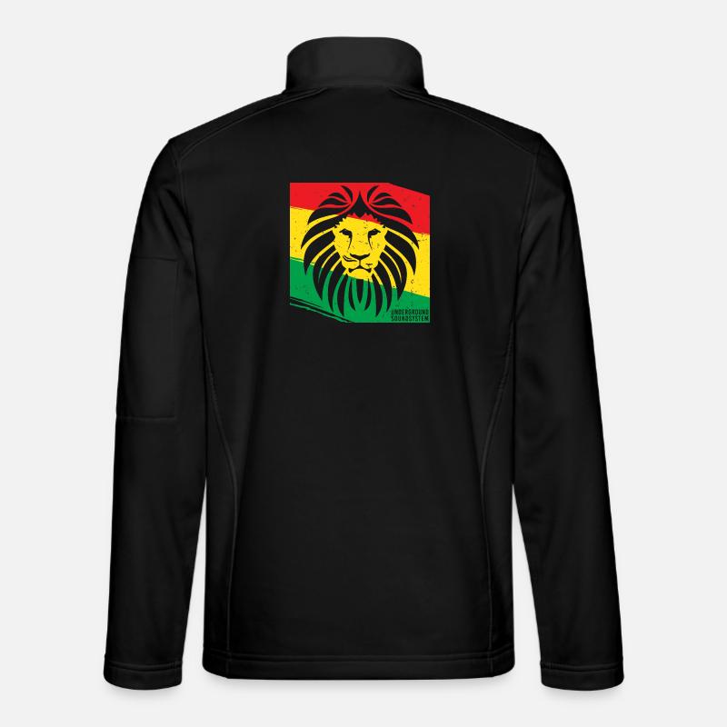 Löwe im Rasta Stil - Unisex Softshelljacke - Schwarz