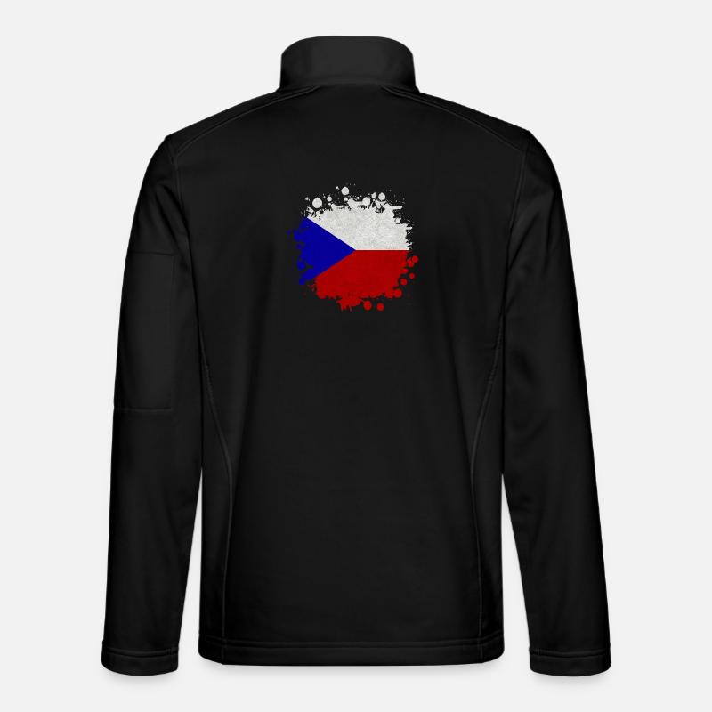 Tschechien Klecks / Geschenk Prag Flagge - Unisex Softshelljacke - Schwarz