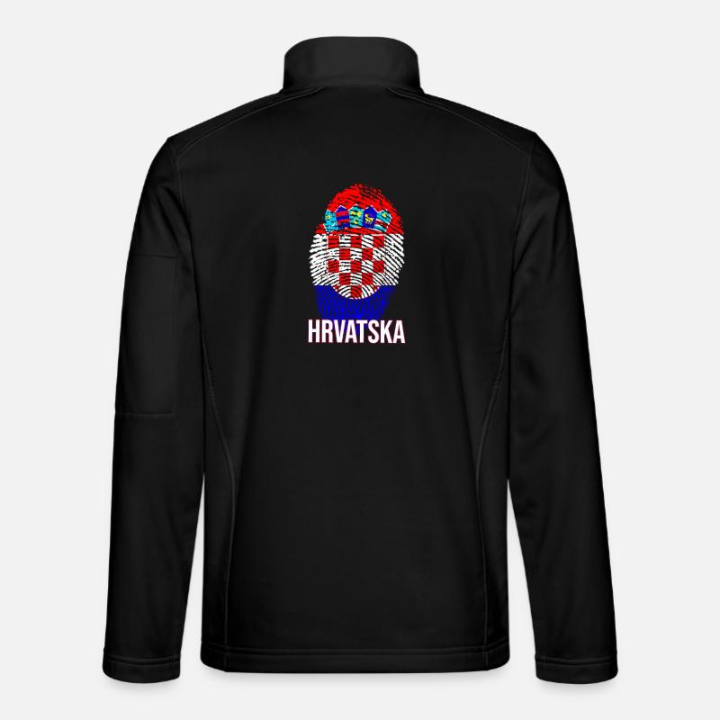Conception HRVATSKA avec drapeau croate - Veste en tissu softshell Unisexe - noir