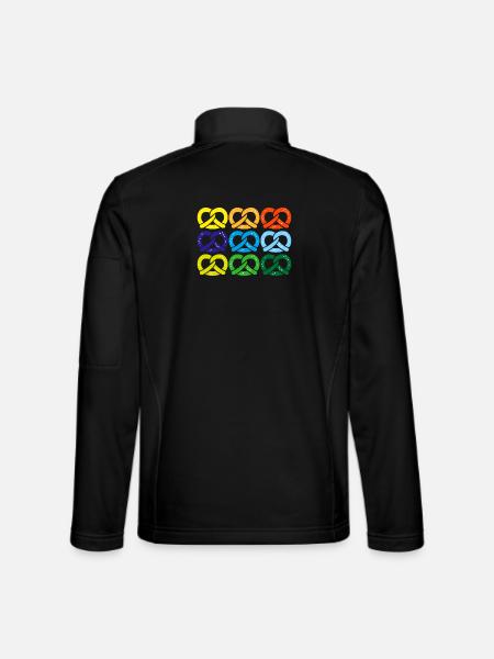 brezel salzbrezel - Unisex Softshelljacke - Schwarz - Hinten