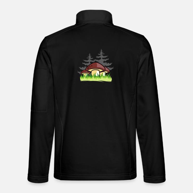 pilze wald natur geschenkidee - Unisex Softshelljacke - Schwarz