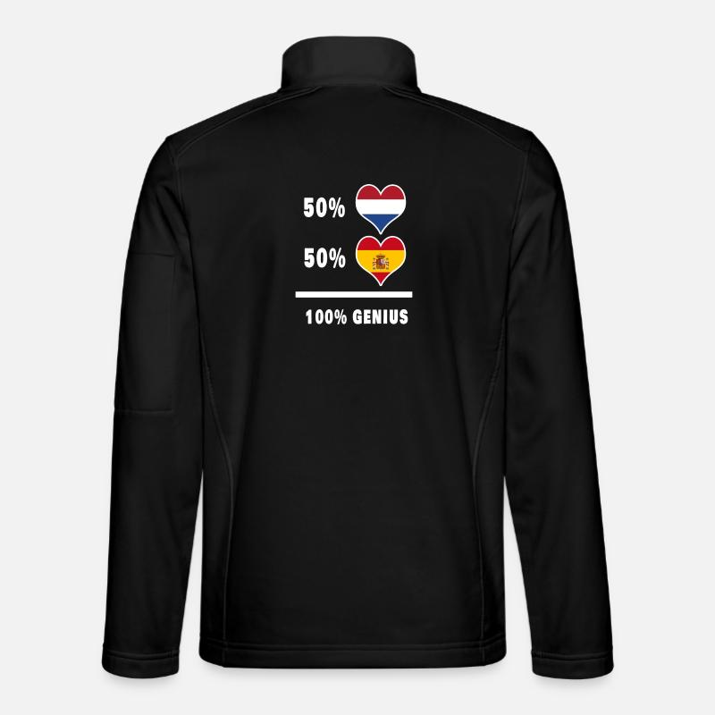 Pays-Bas et Espagne 100% Genial - Veste en tissu softshell Unisexe - noir