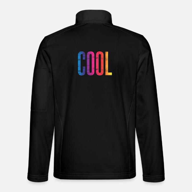 COOL Gradient Wood Text - Unisex Softshell Jacket - black