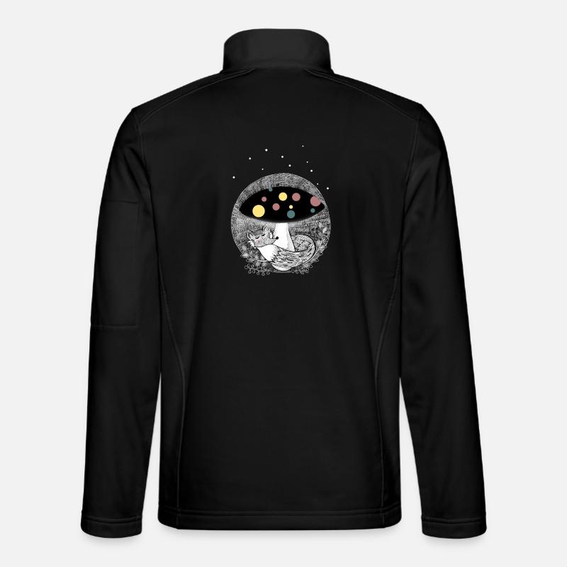 Cute fox illustration - Unisex Softshell Jacket - black