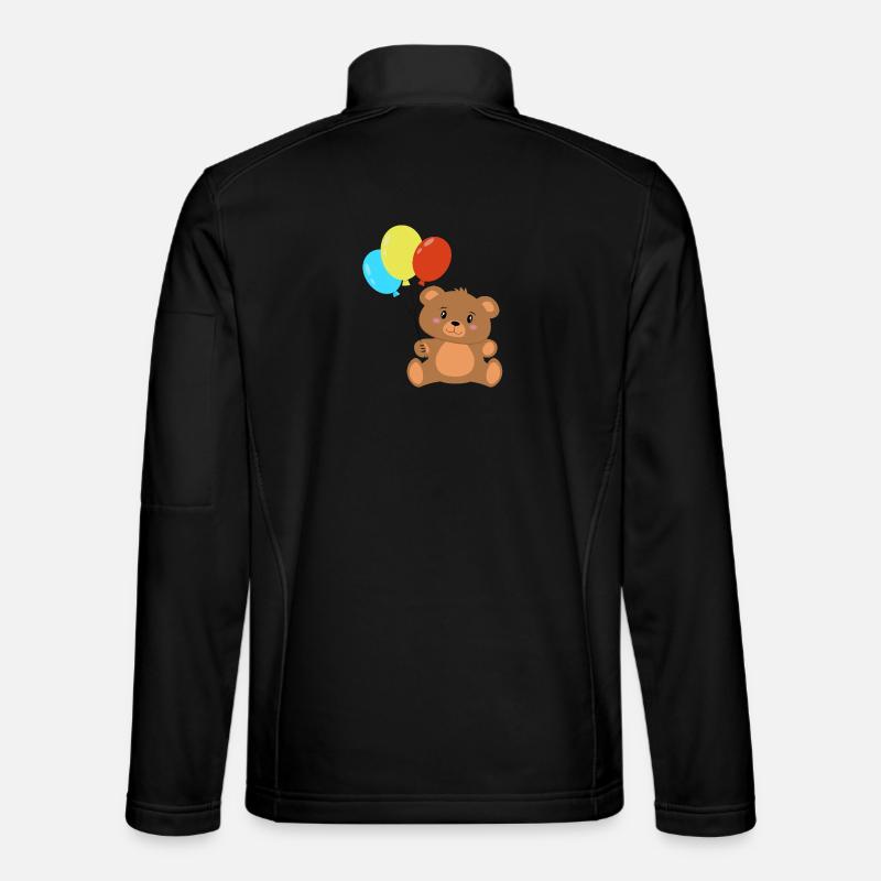 Teddy bear with balloons - Unisex Softshell Jacket - black