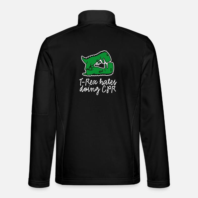 T-Rex hates doing CPR first aid nurse Unisex Softshell Jacket