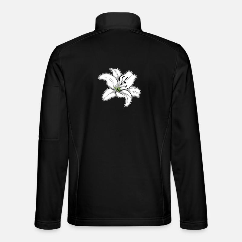 Élégante fleur de lys blanc Veste en tissu softshell Unisexe