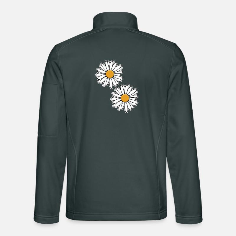 Daisies design in black and white Unisex Softshell Jacket