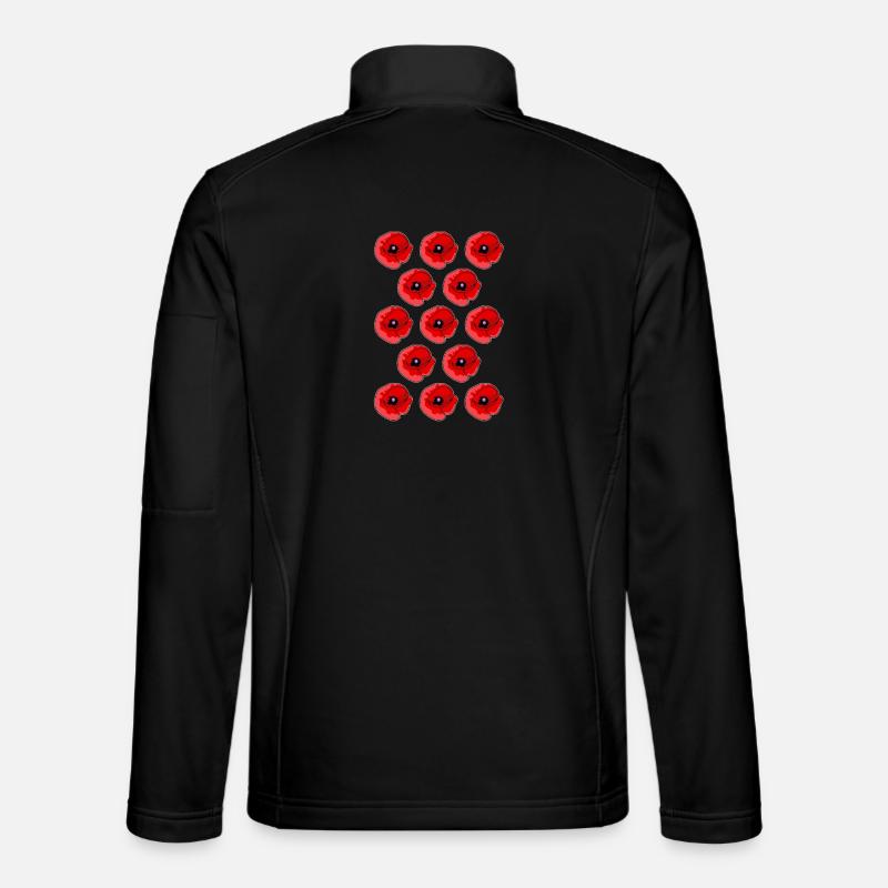 Abstrakte Mohnblumen Muster - Unisex Softshelljacke - Schwarz