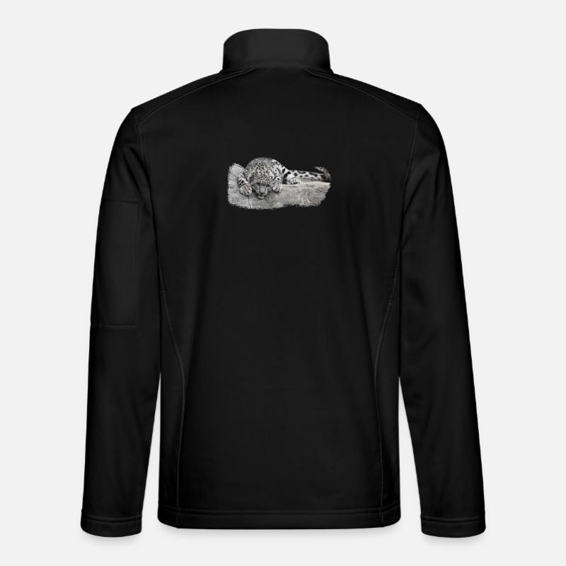 gifts big cat lovers, snow leopard boy Unisex Softshell Jacket