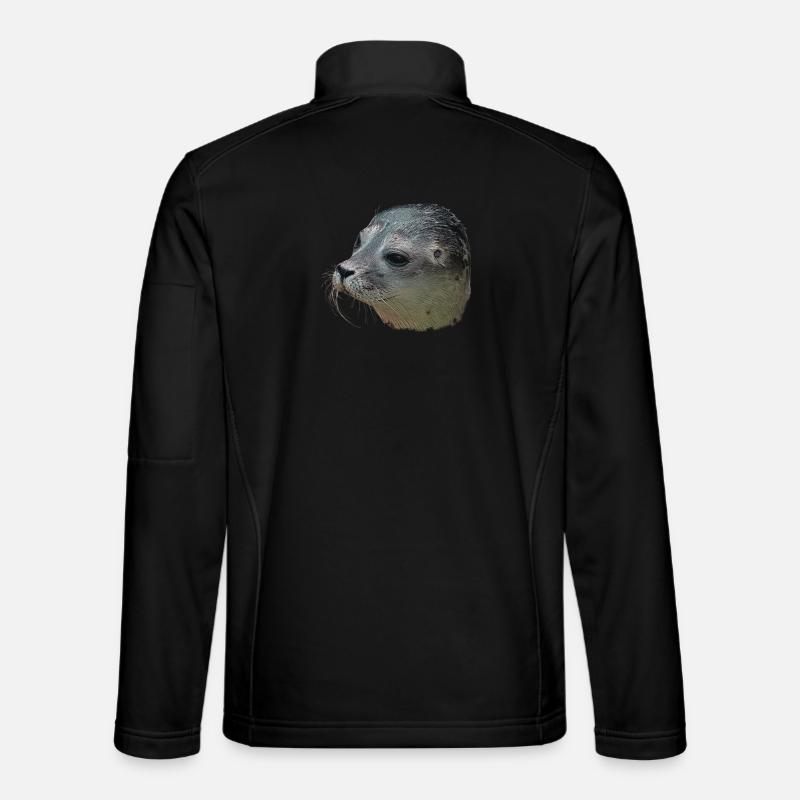 Canvas look seal head, designs for bathroom Unisex Softshell Jacket