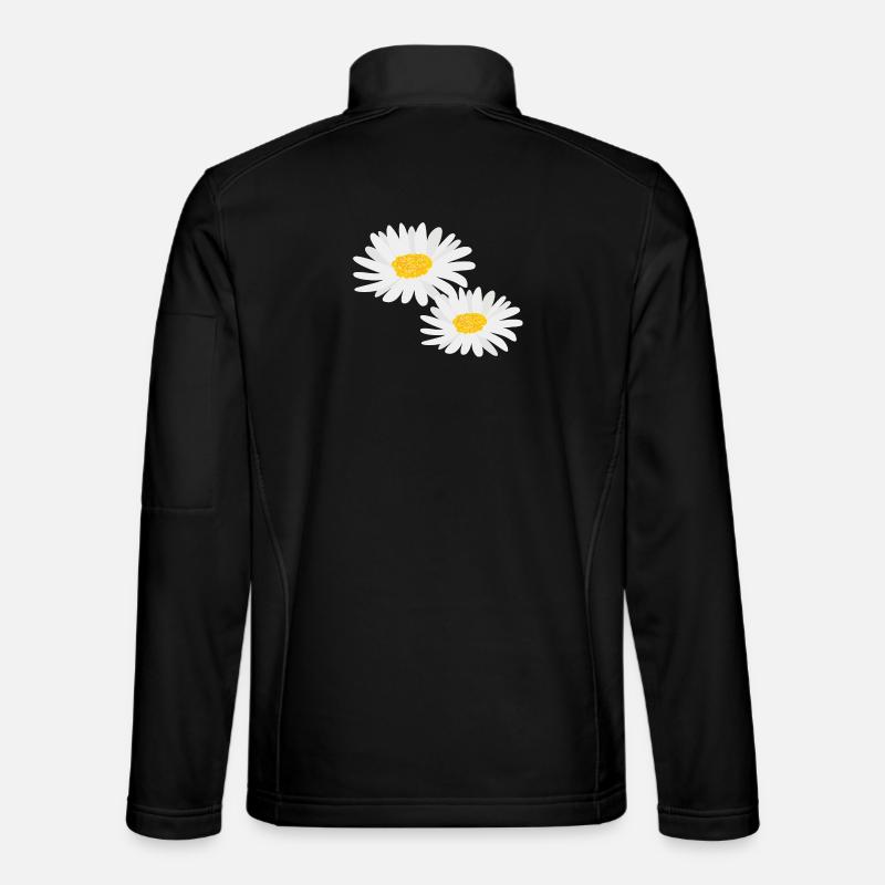 Flower Daisies - Unisex Softshell Jacket - black