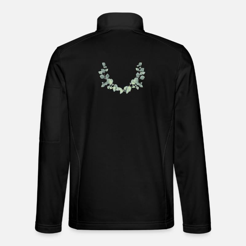 zarter Eukalyptus Zweige als halber Kranz Unisex Softshelljacke
