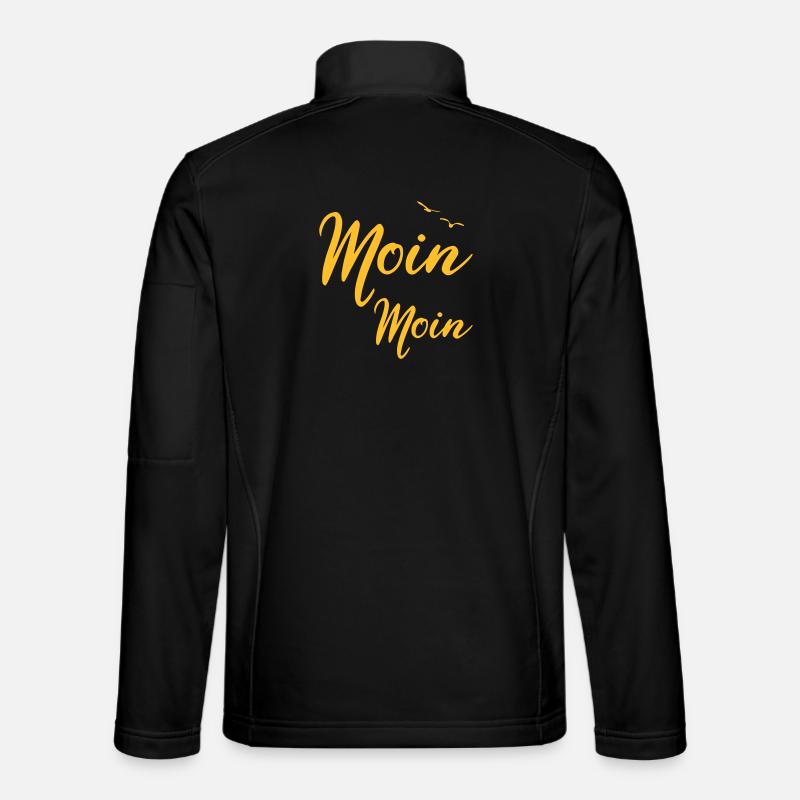 Moin Moin - Spruch Design Geschenk - Unisex Softshelljacke - Schwarz