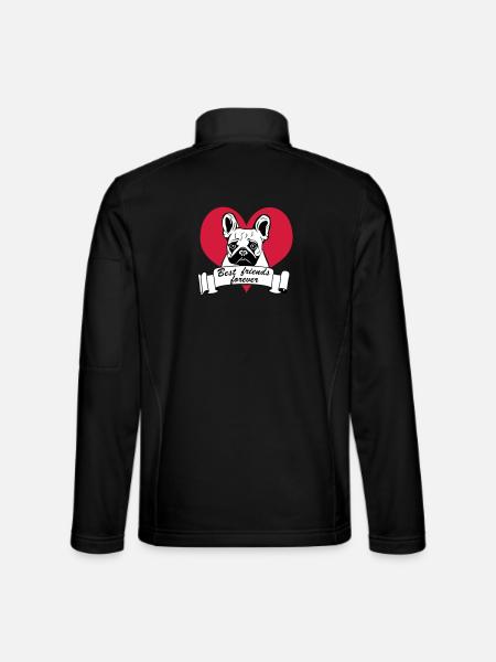 French Bulldog, French Bulldog ... / + - Unisex Softshell Jacket - black - Back