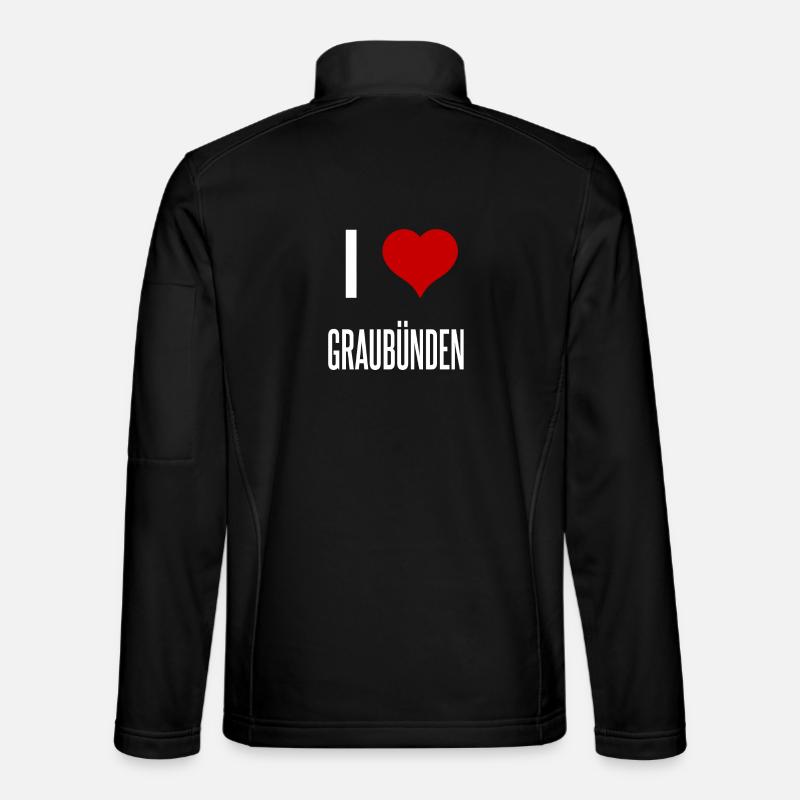 I Love Graubünden - Unisex Softshelljacke - Schwarz