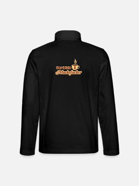 DDR Muckefuck Kaffee 3D Design mit lustigem Spruch - Unisex Softshelljacke - Schwarz - Hinten