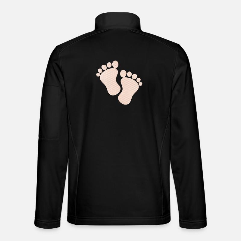 cute baby footprints - Unisex Softshell Jacket - black