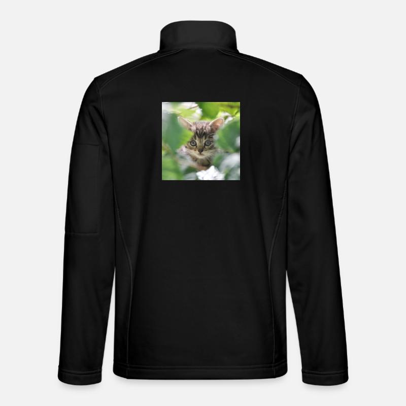 Shy but curious kitten - Unisex Softshell Jacket - black