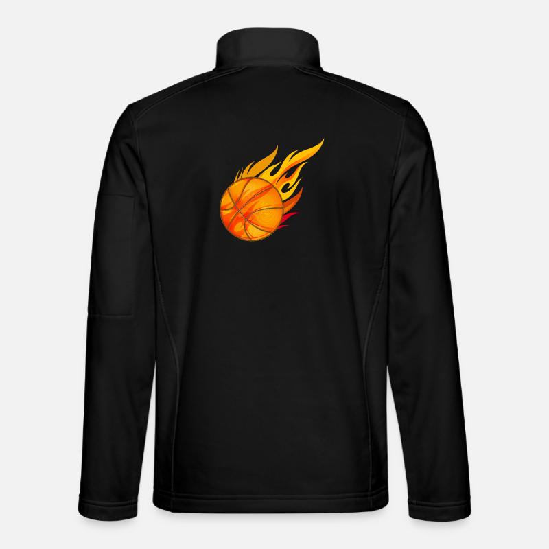 hot glowing basketball on fire Unisex Softshell Jacket