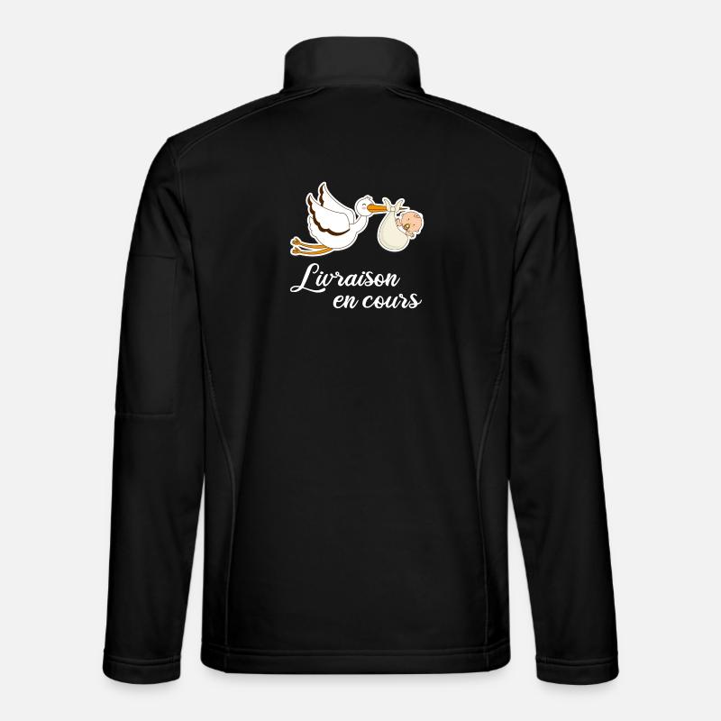 Livraison en cours cigogne grossesse Veste en tissu softshell Unisexe