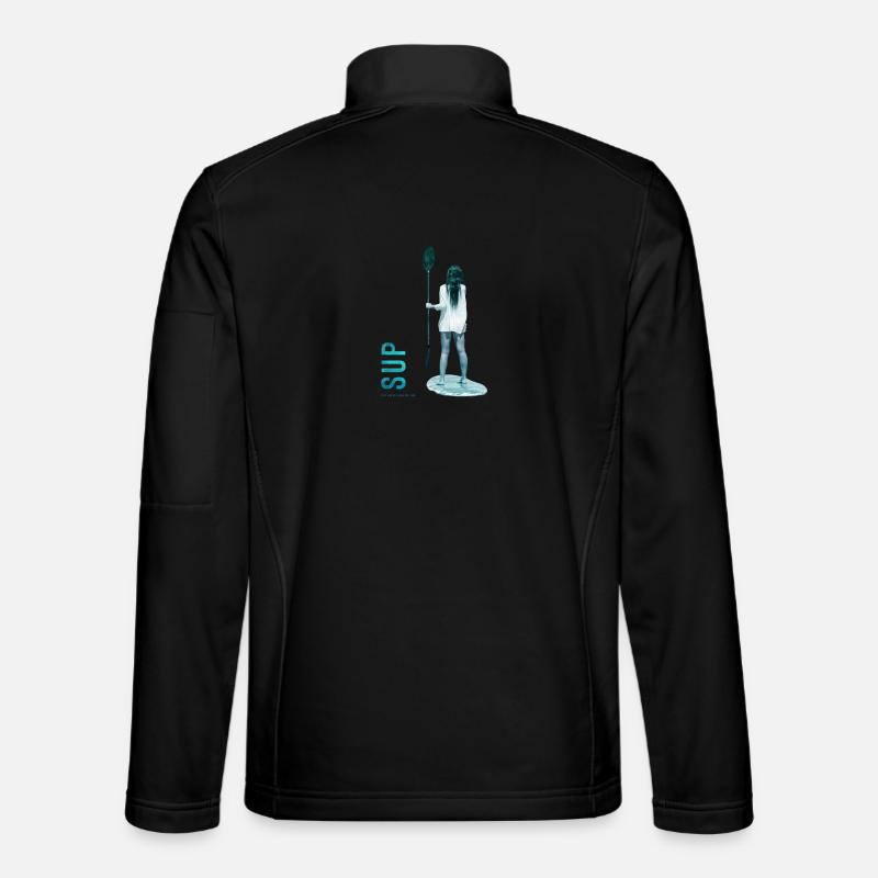 SUP silhouette by the sea - Unisex Softshell Jacket - black