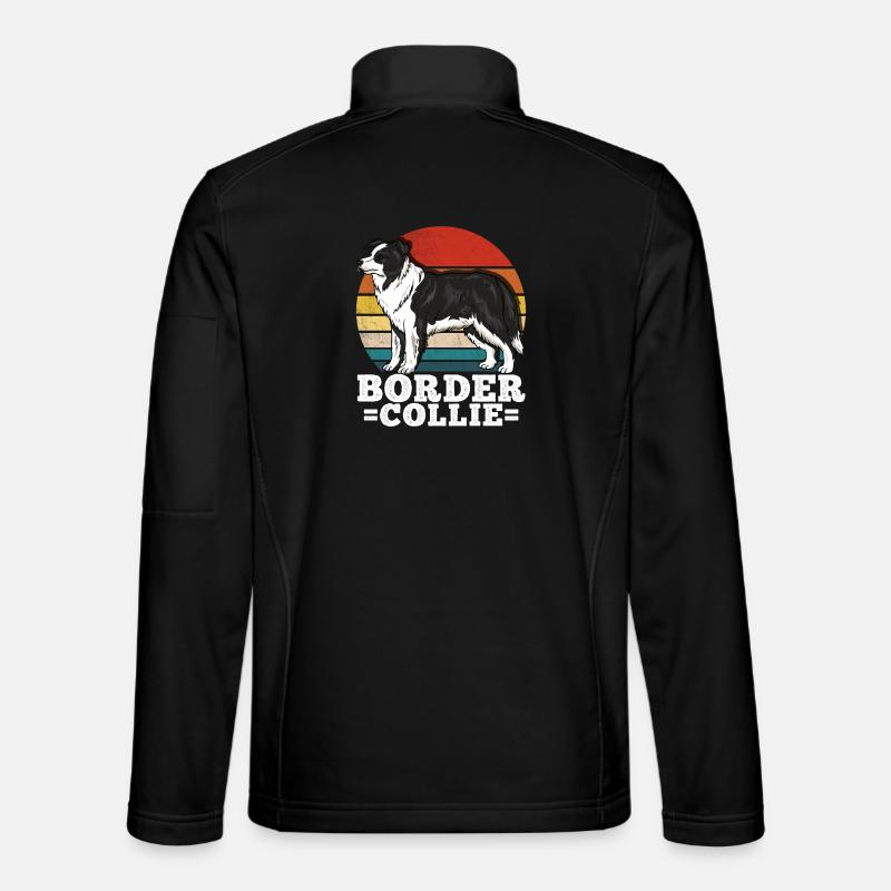 Border Collie Retro - Unisex Softshell Jacket - black