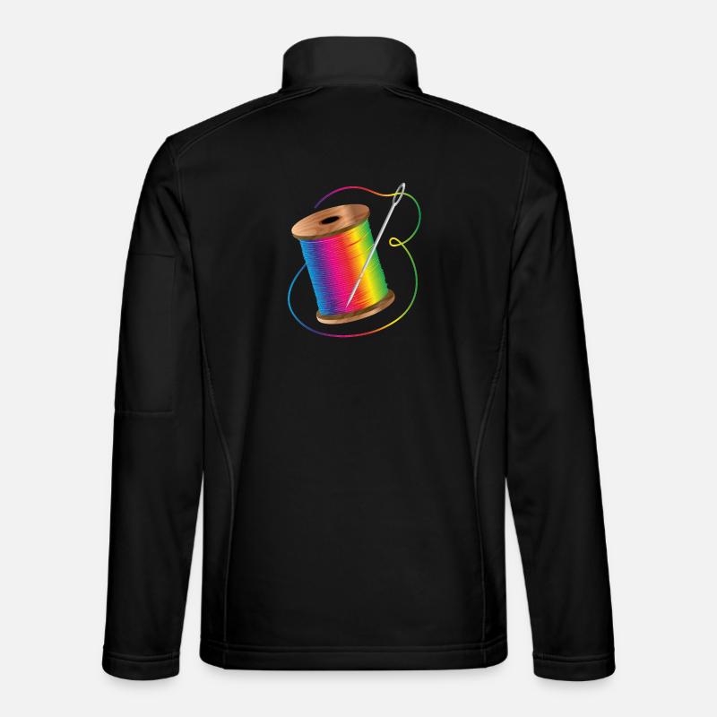 luminous sewing thread in rainbow colors with needle Unisex Softshell Jacket
