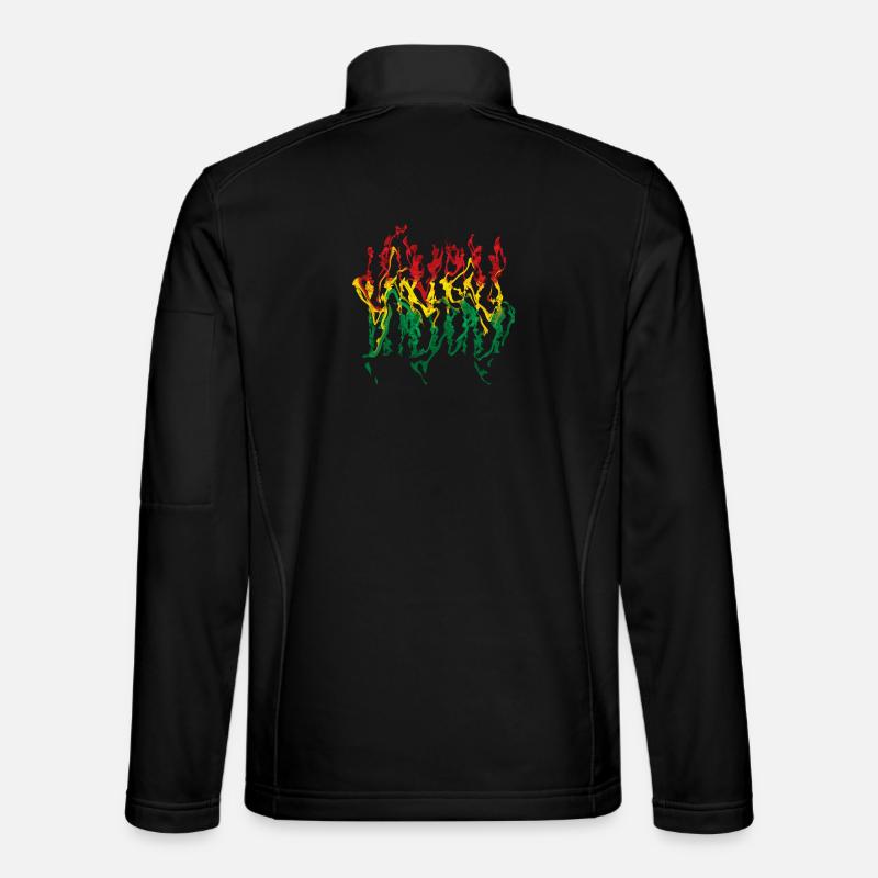 Vivid Reggae Flame Illustration Reggae Unisex Softshell Jacket