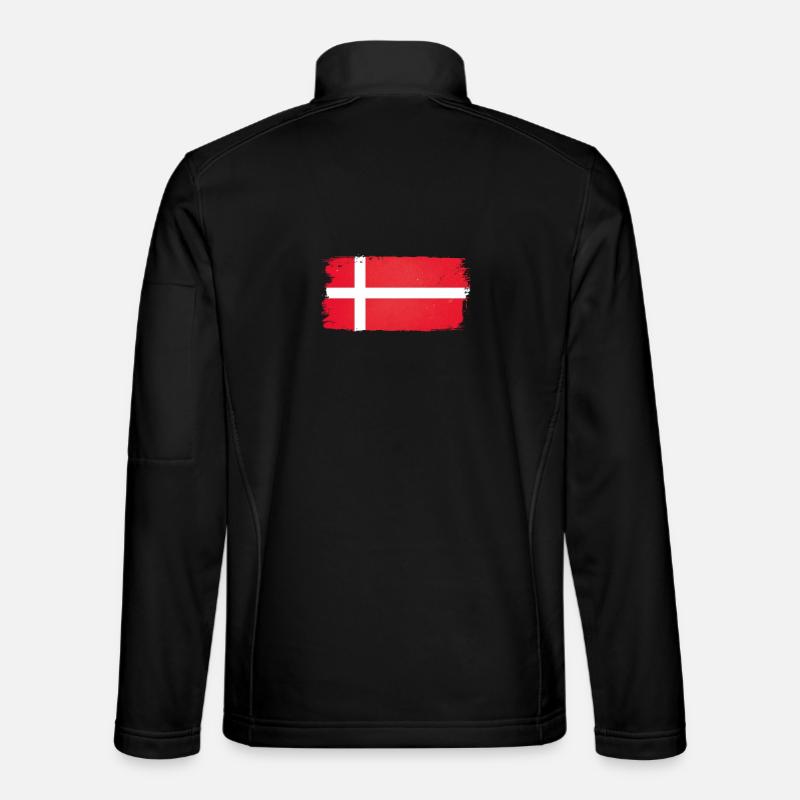 Dänische Flagge im Pinselstrich - Unisex Softshelljacke - Schwarz